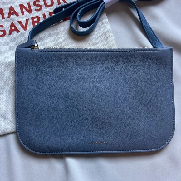 Mansur Gavriel Sky Blue Leather Shoulder Bag - Picture 2 of 6